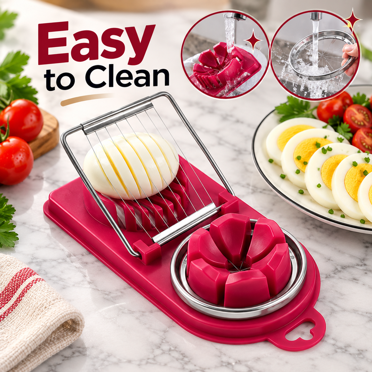 Stainless Steel Egg Slicer – Multifunctional Egg Cutter
