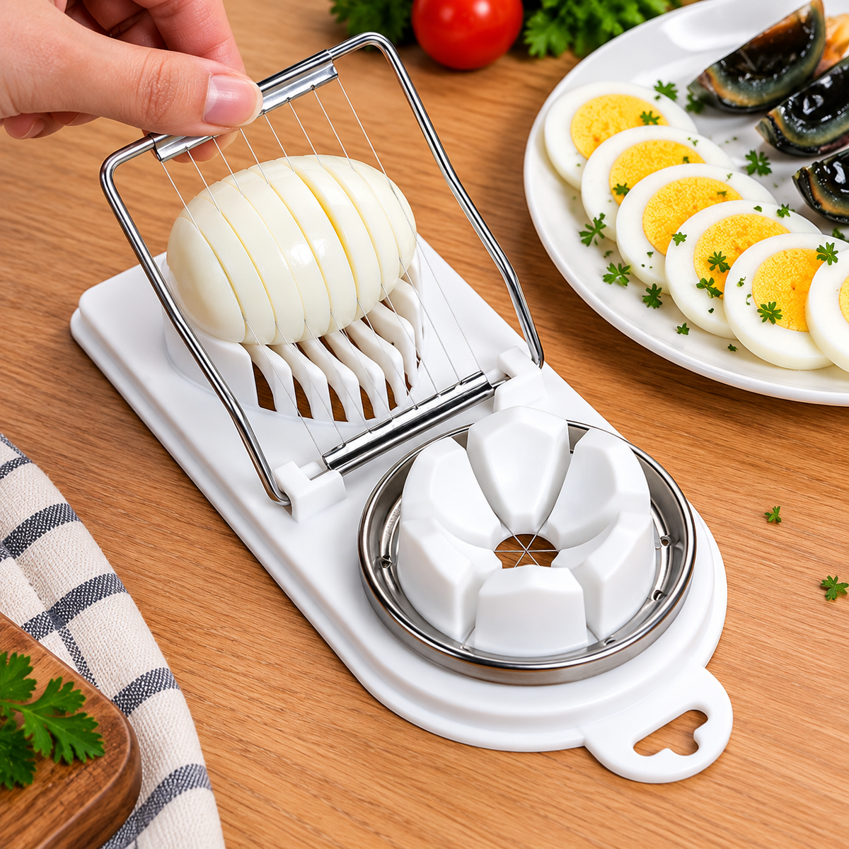 Stainless Steel Egg Slicer – Multifunctional Egg Cutter